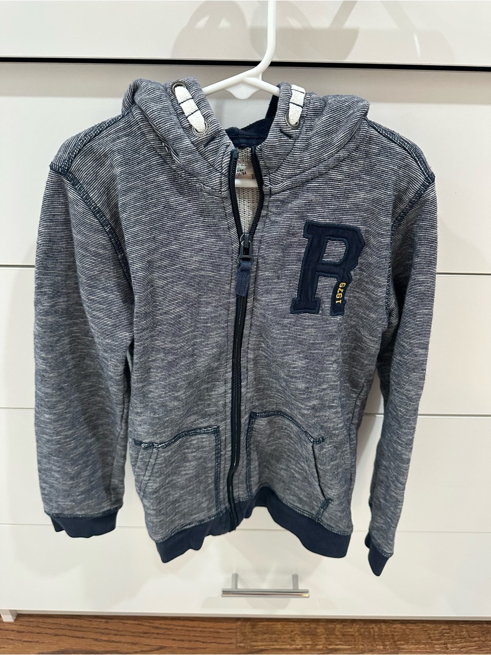 Boys Blue Hooded Zip-Up Sweatshirt Size 6-8